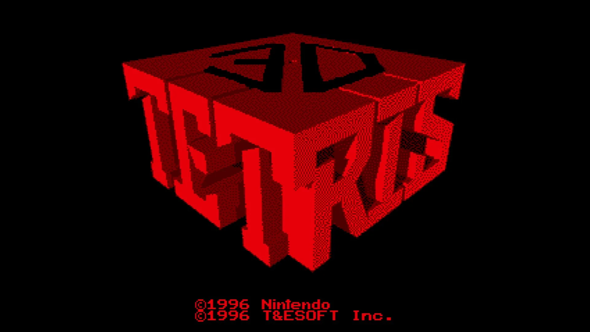 バーチャルボーイ Nintendo Classics『3D Tetris』タイトル画面