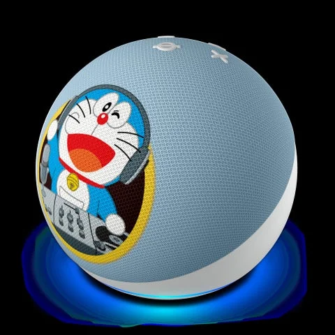 斜めから見たEcho Dot（第5世代）ドラえもんエディション