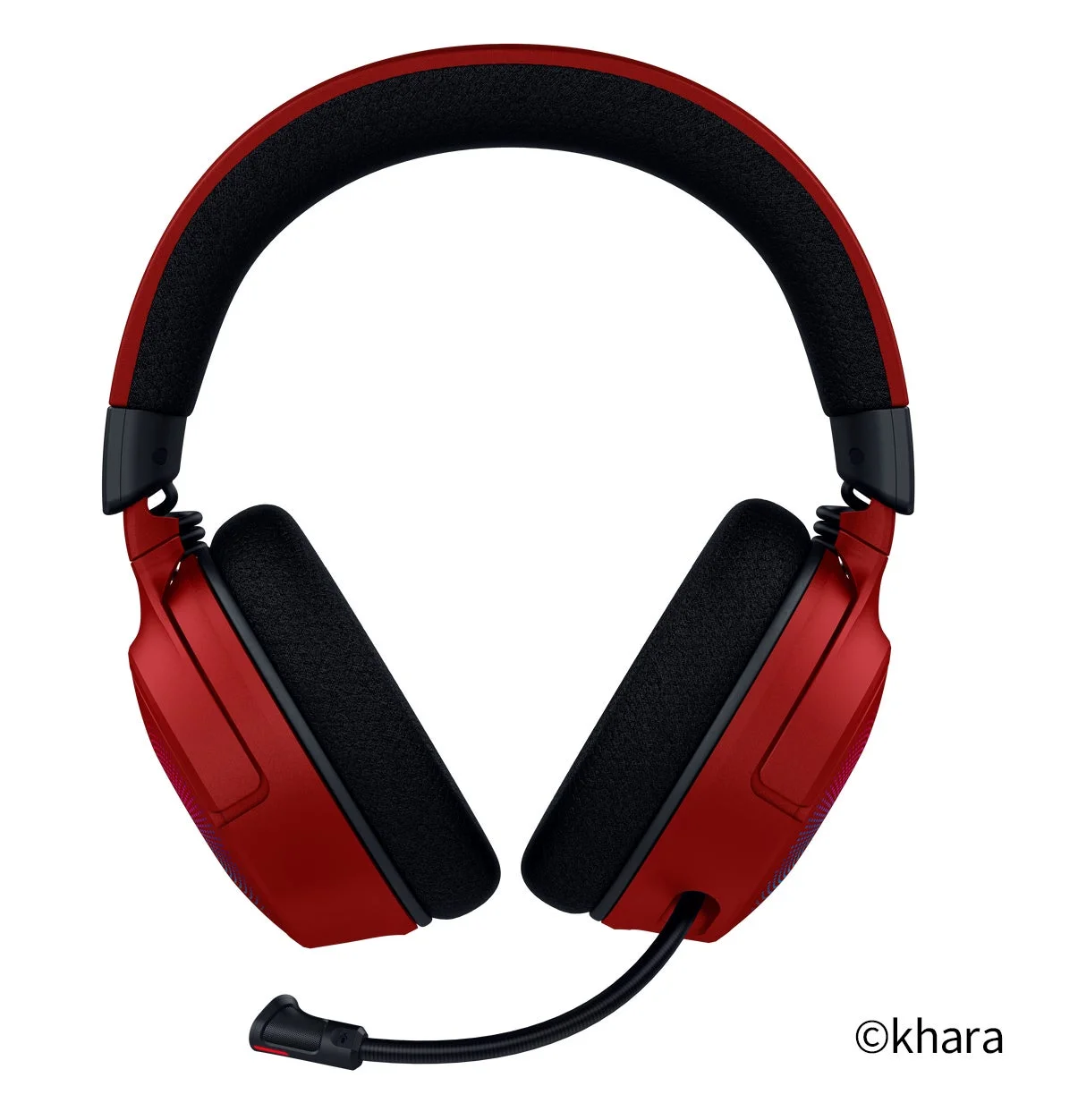 エヴァ2号機デザインのRazer Kraken V4ゲーミングヘッドセット正面