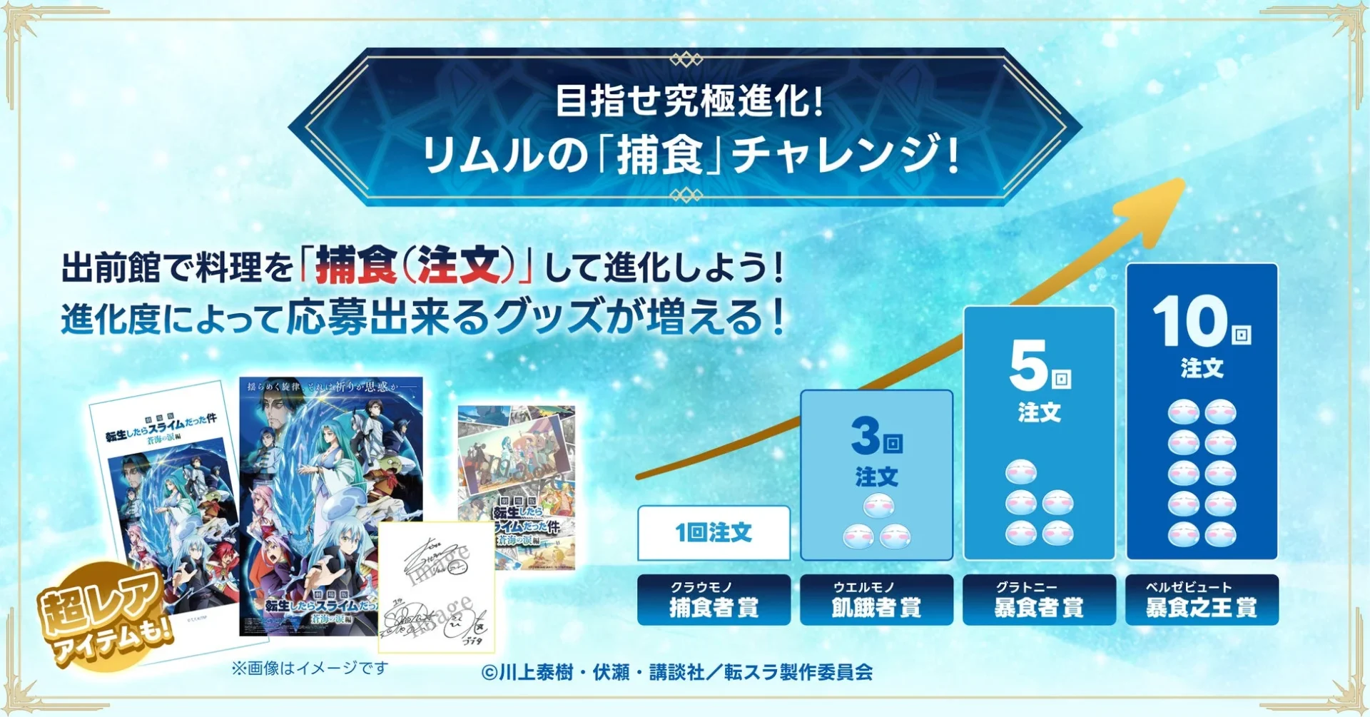 リムルの「捕食」チャレンジの報酬一覧：注文回数に応じた転スラグッズ