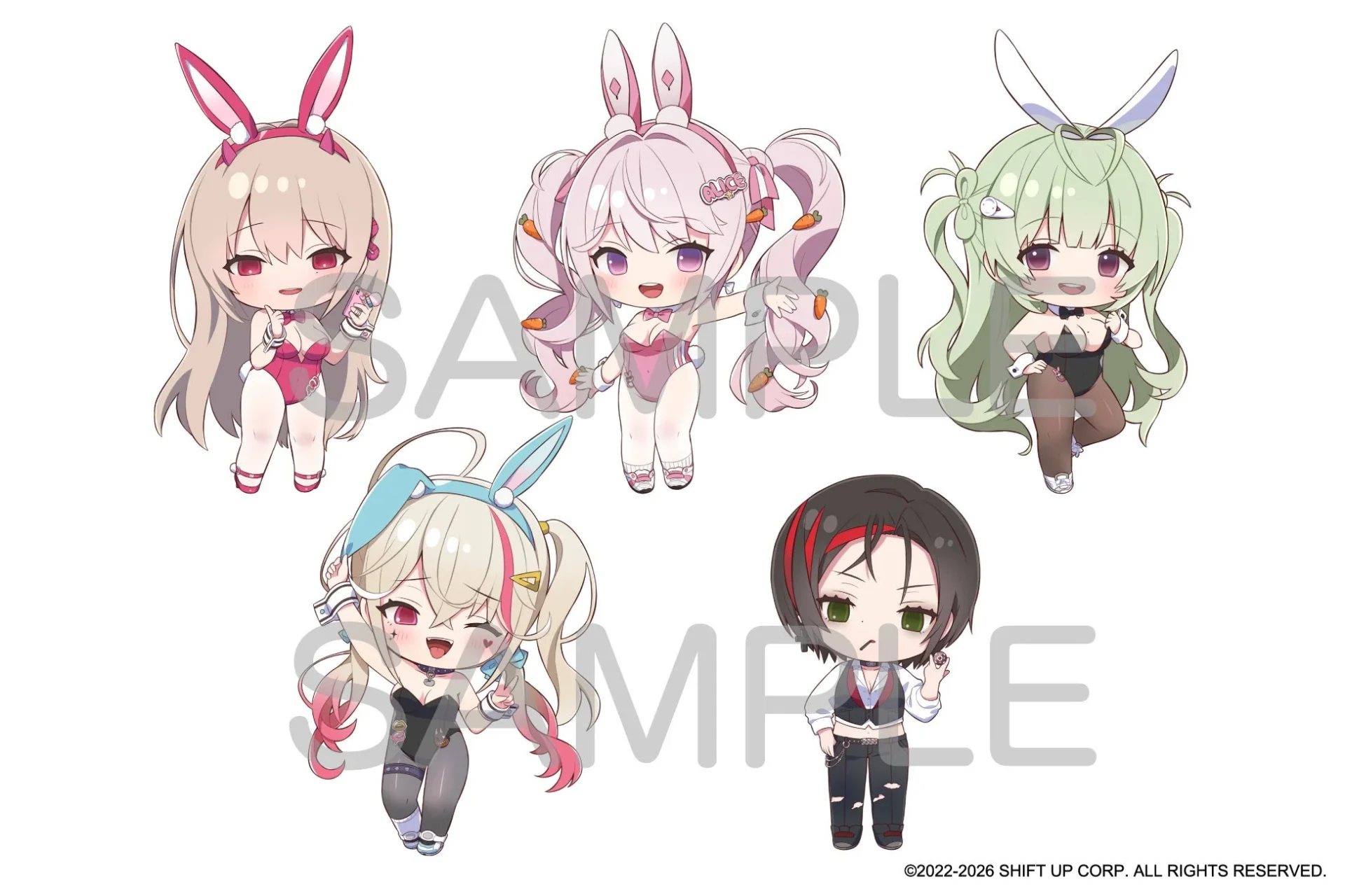 デフォルメされたニケたちのスタンディパネルイラスト