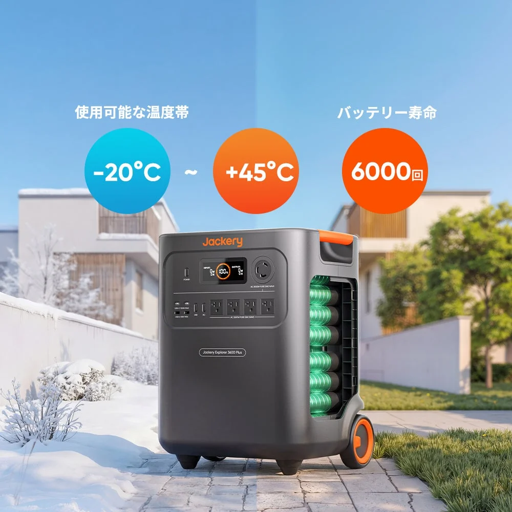 Jackery ポータブル電源 3600 Plusの使用可能温度帯とバッテリー寿命