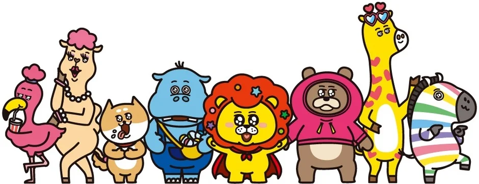 GiGOクレーンゲームオアシスのオリジナルキャラクター集合イラスト