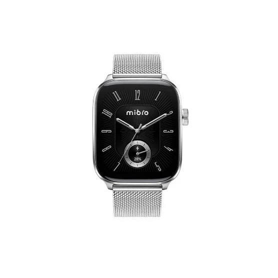 シルバーのMibro Watch Fit本体