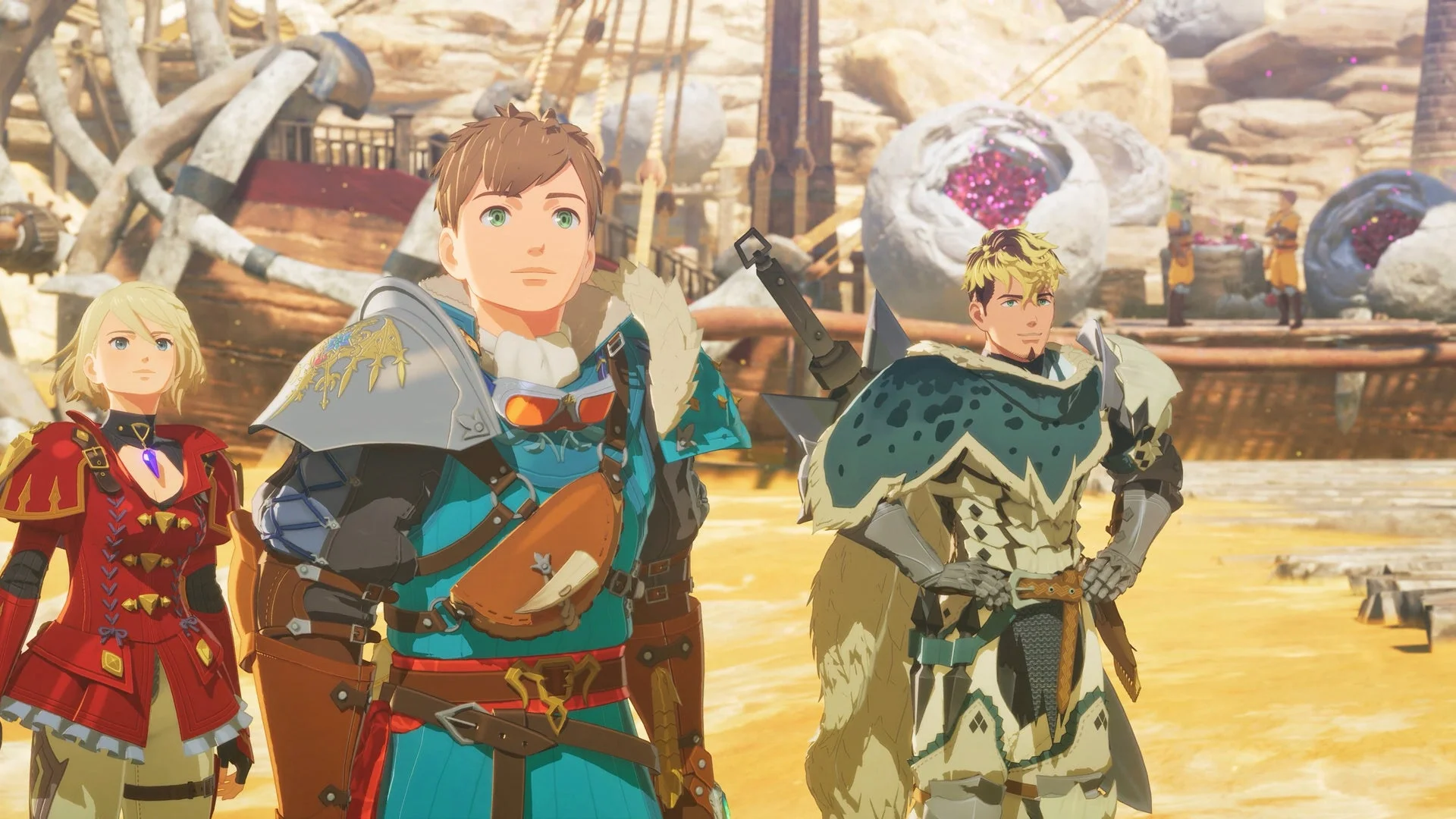 クルクマと主人公、エレーヌが並び立つゲーム画面