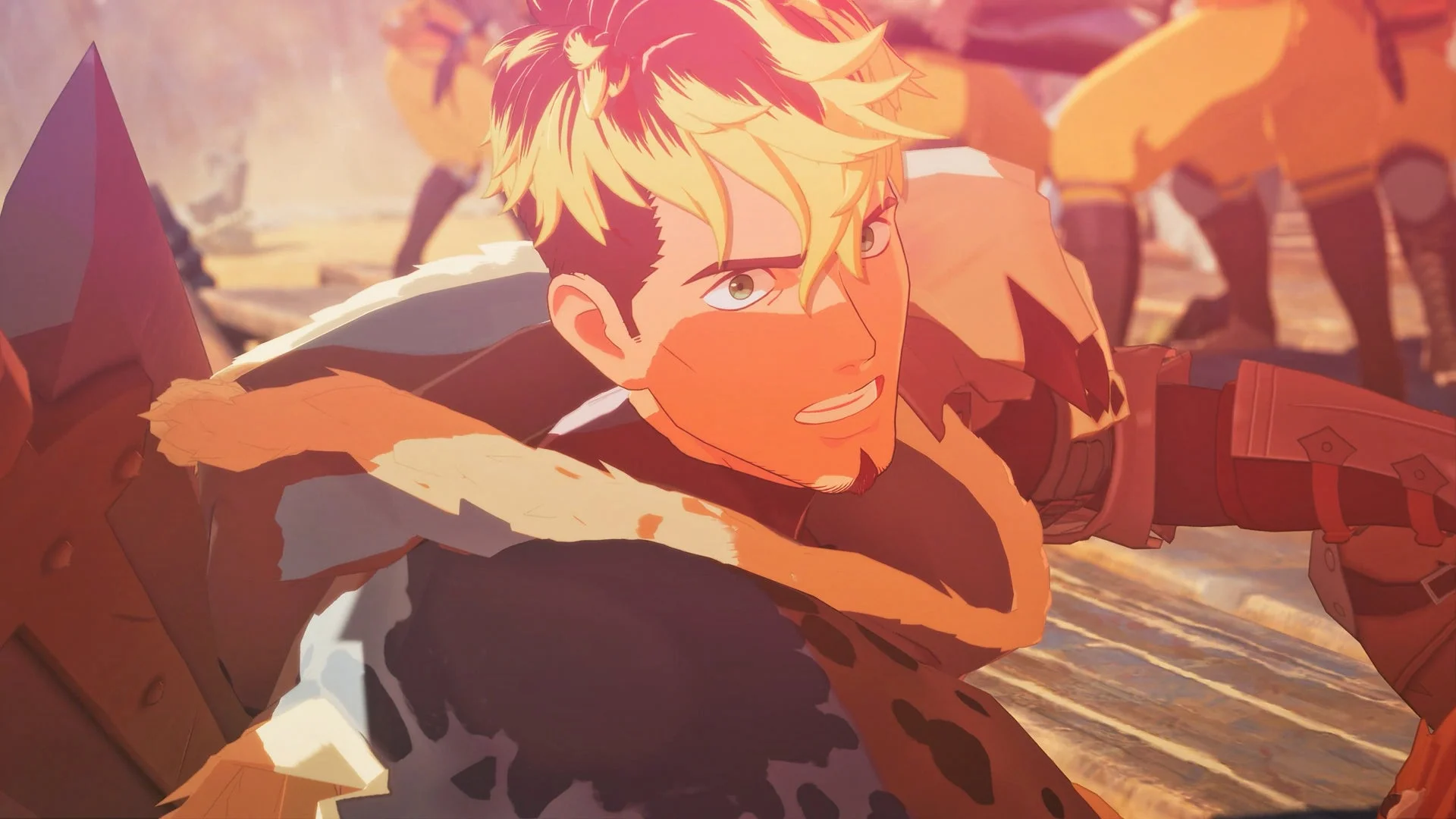 ハンターのコルヴォが驚いた表情を見せるゲーム画面