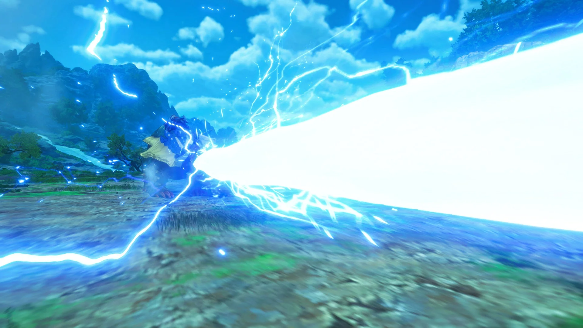 溟龍ネロミェールが水蒸気爆発を起こすゲーム画面