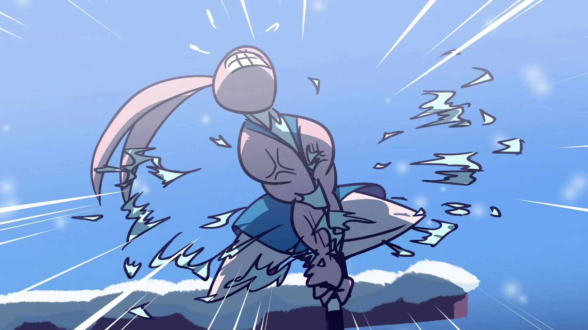 Apopia: スイート・ナイトメアのファンタジー世界でウサギのキャラクターがアクションする場面