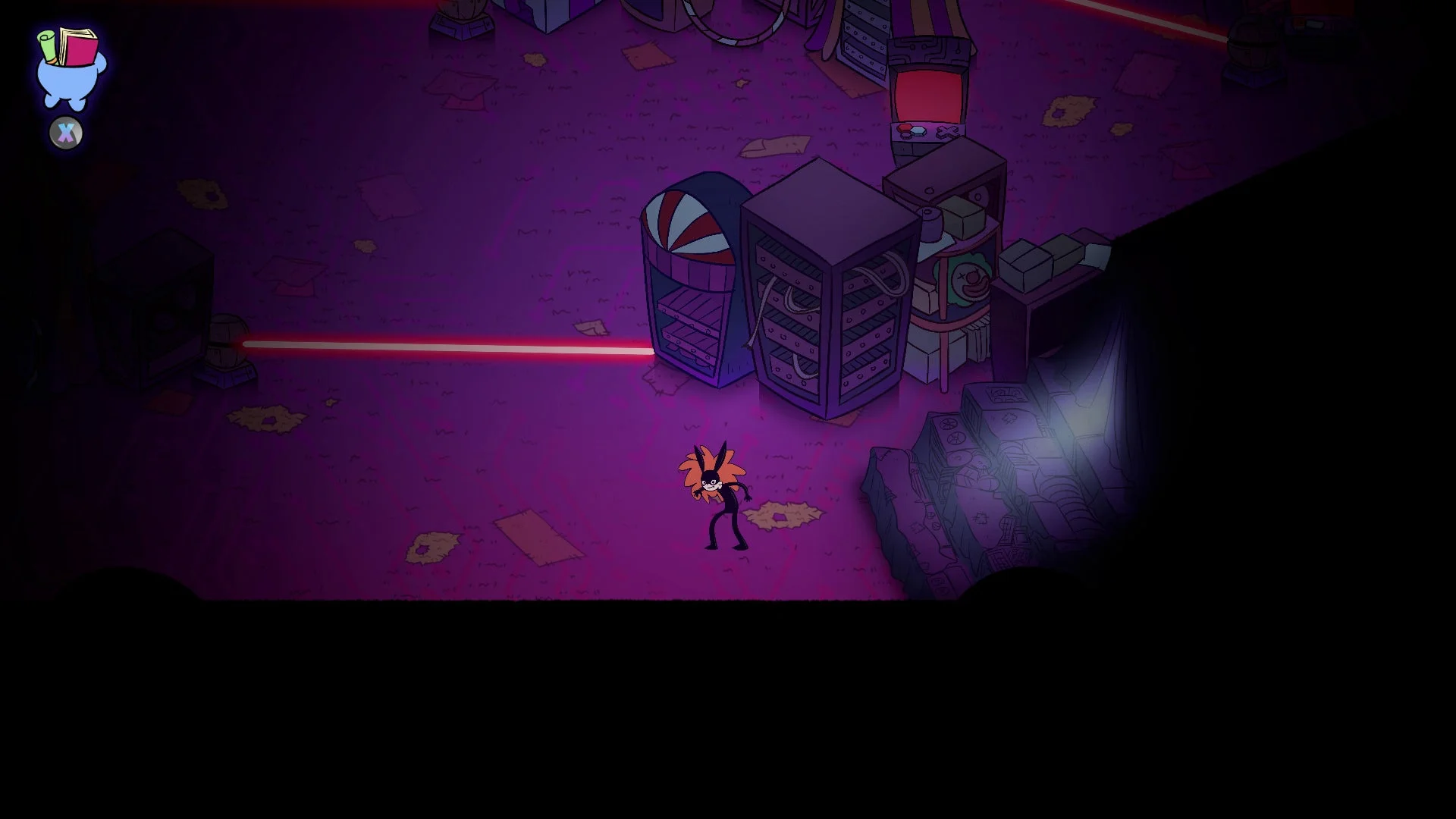 Apopia: スイート・ナイトメアのダーク世界でキャラクターがアクションする場面