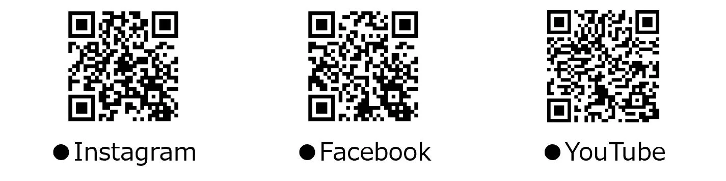 Instagram、Facebook、YouTubeのQRコード