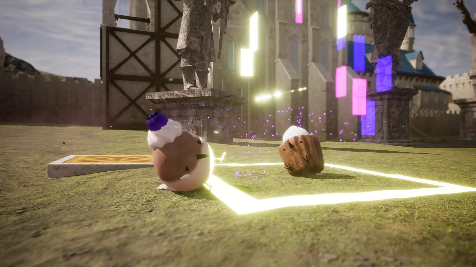 アイテムボックスからスイーツの仲間が出現するゲーム画面