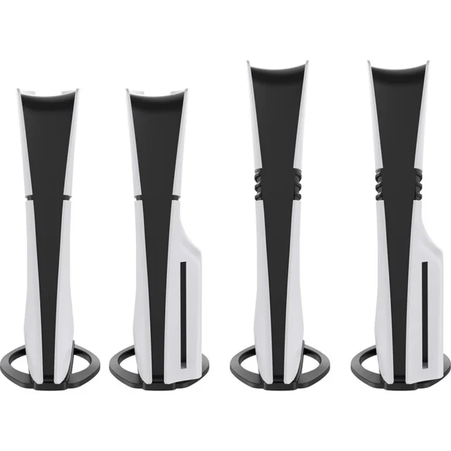 PS5 Pro/PS5 slim本体に縦置きスタンドを装着した使用イメージ