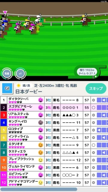 スゴロクダービーのレースシーン