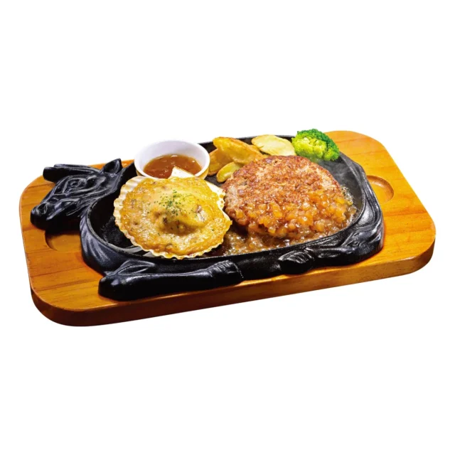 殻付きホタテと手ごねハンバーグ150gのセット