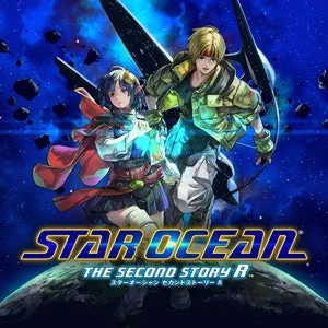 STAR OCEAN THE SECOND STORY Rのカバーアート。宇宙を背景に立つ主人公たち。