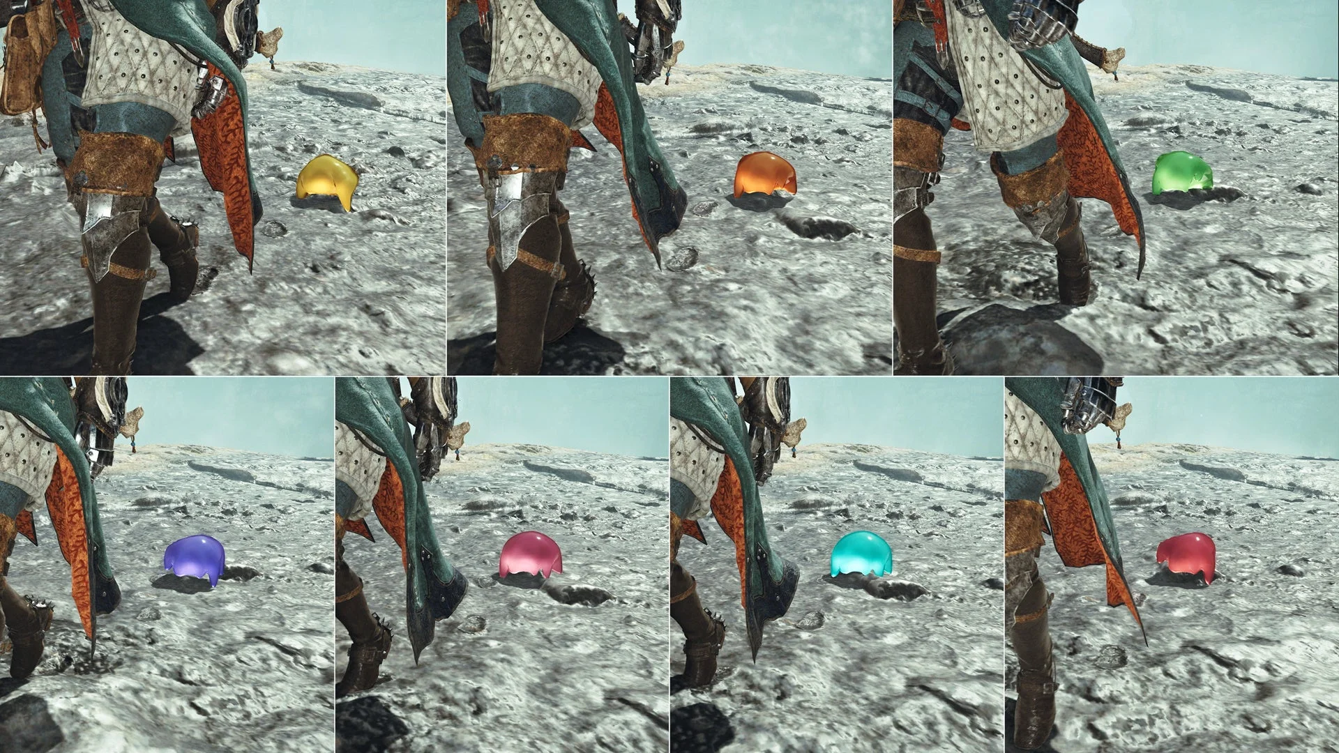 イベントクエスト「七色のかばね」で入手できる7種のチャーム「もぞもぞプルプル」。