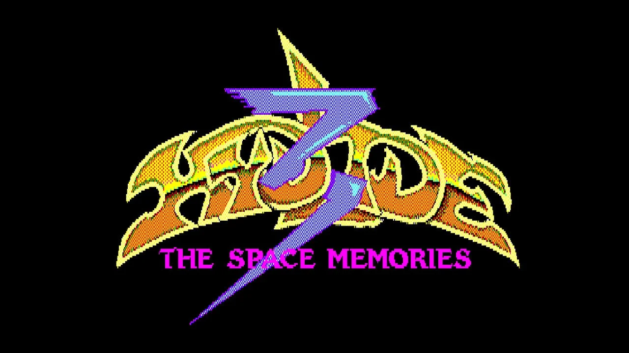 ハイドライド3のタイトルロゴ。THE SPACE MEMORIESの副題も見える。