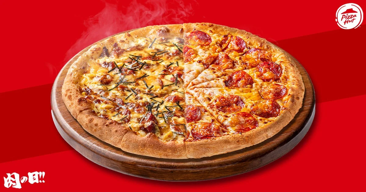 直火焼テリマヨチキンとペパロニクラシックのハーフ&ハーフピザ