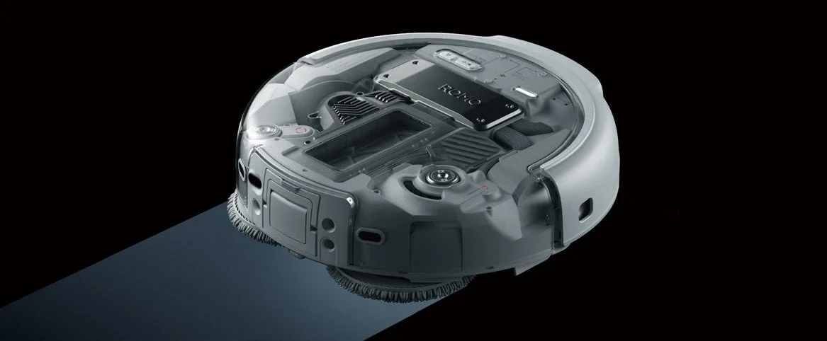 ROMO Pの洗浄液・消臭剤自動噴霧機能を示す本体内部構造