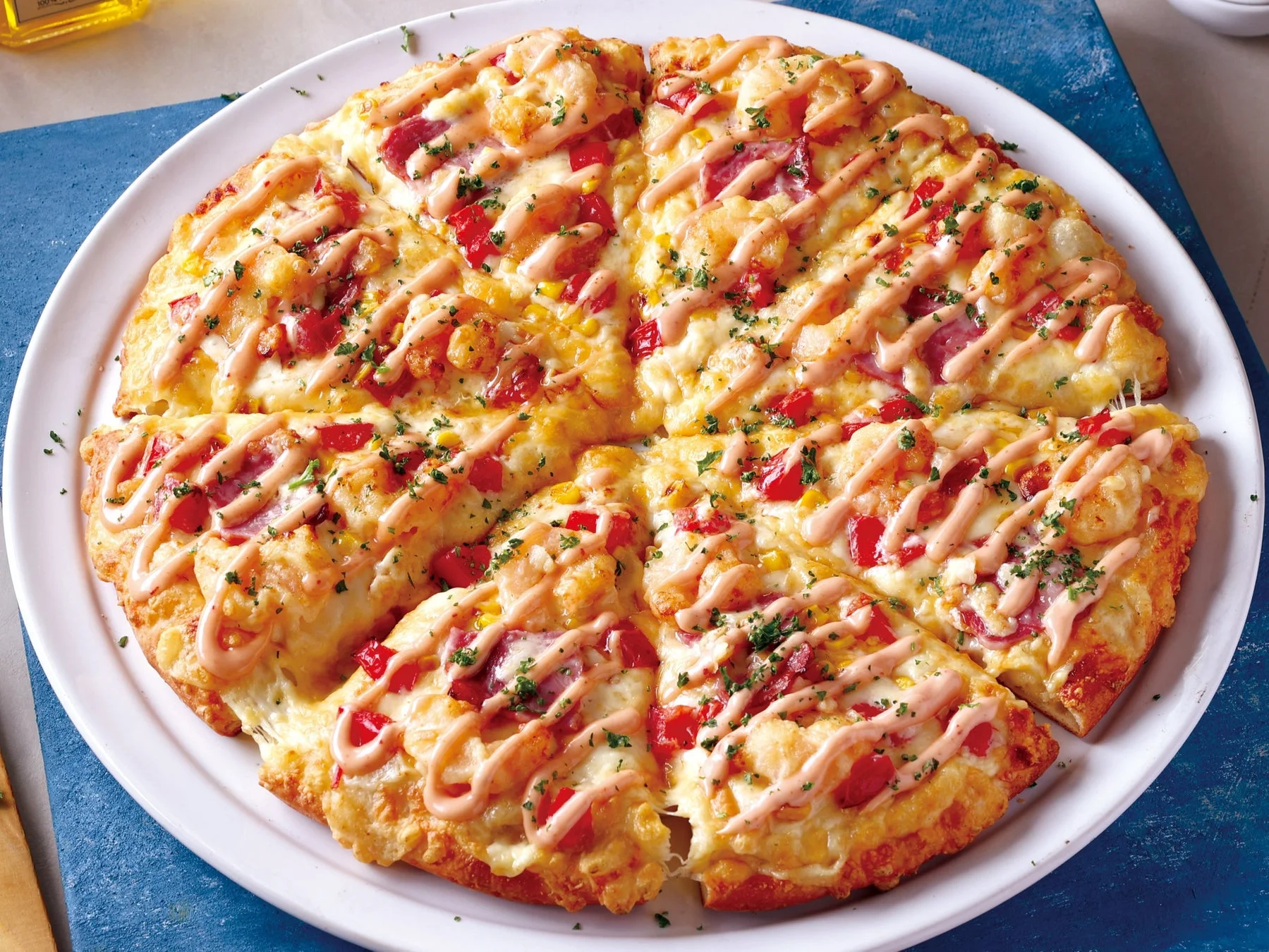 「ピザーラ エビマヨ」のMサイズピザ全体像