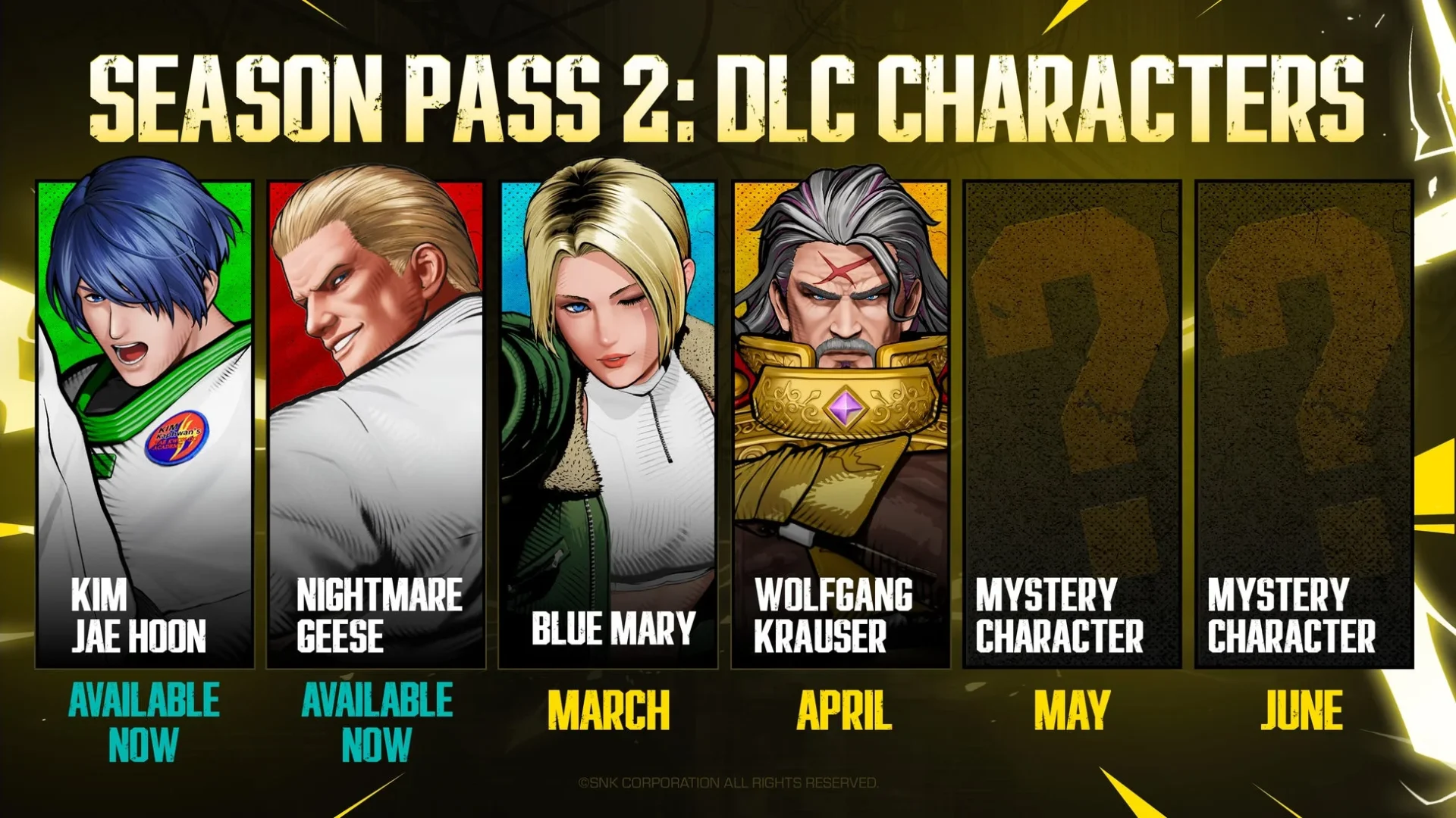 餓狼伝説 City of the Wolves Season Pass 2で配信されるDLCキャラクター一覧とスケジュール