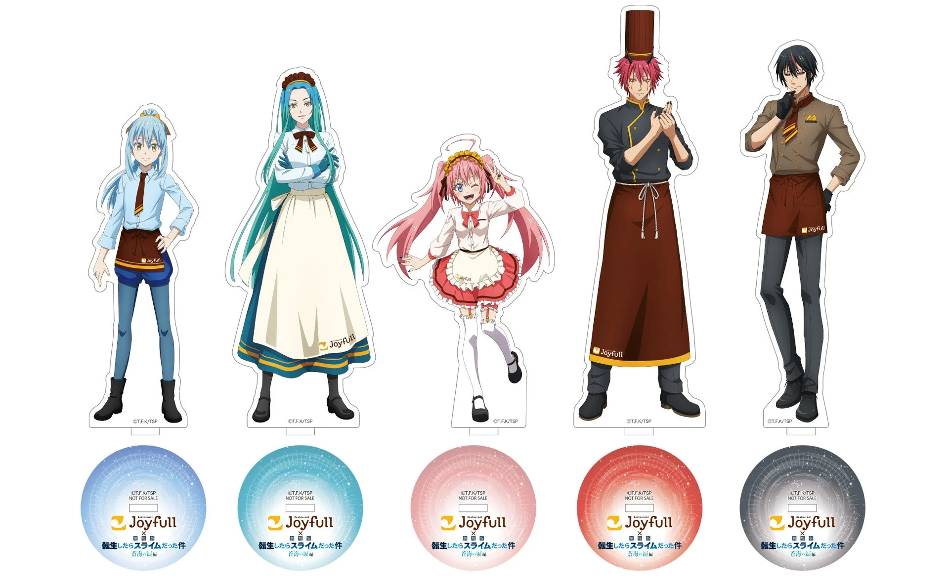 ジョイフル公式アプリキャンペーンの景品「描き下ろしデザインアクリルスタンド5体セット」