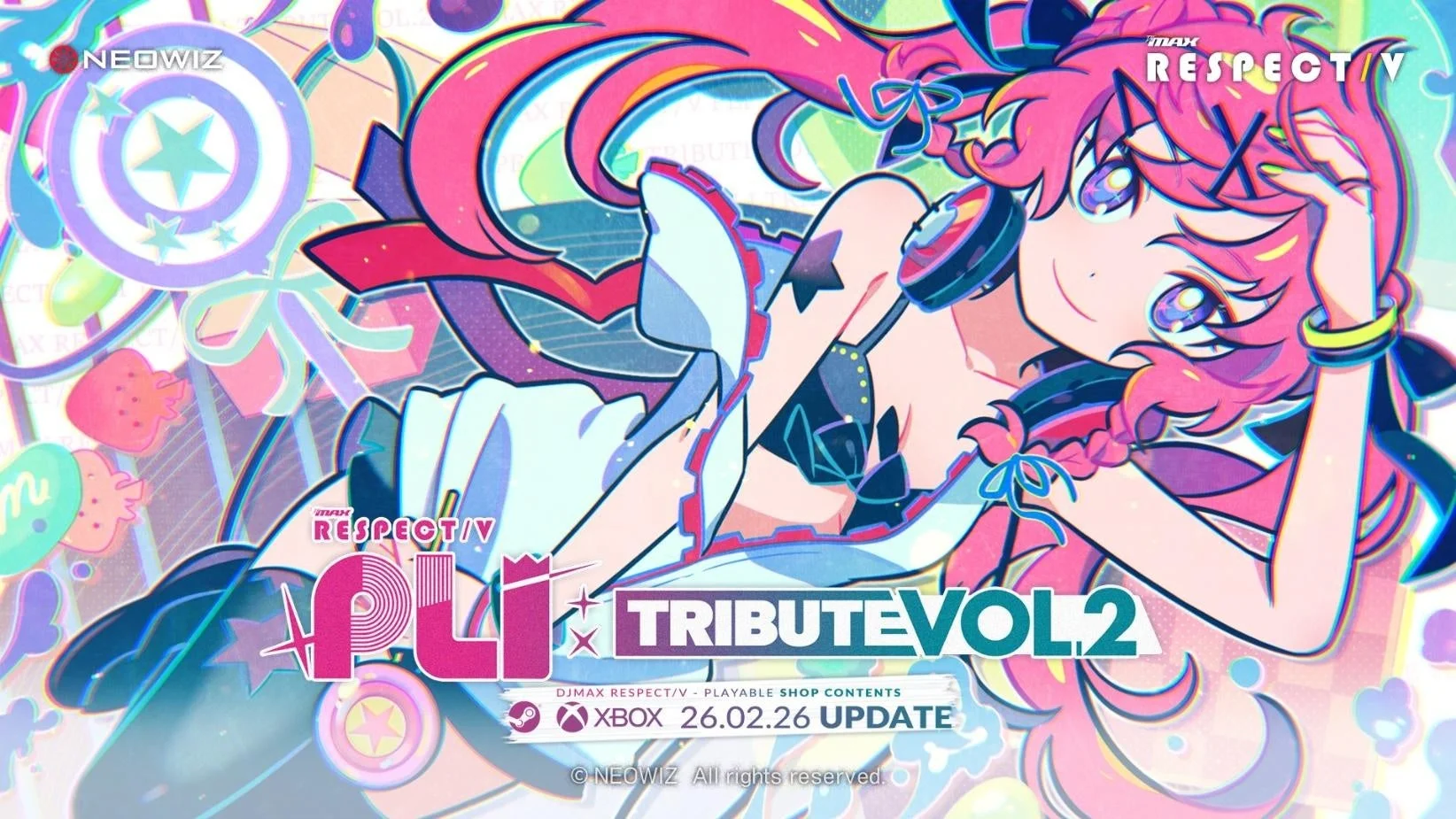 DJMAX RESPECT V 新規コンテンツ「PLI:TRIBUTE Vol.2」キービジュアル