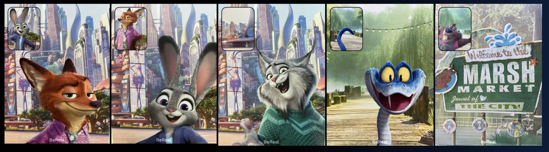 BeRealとズートピア2のコラボレーション「ZooReal.」のキービジュアル