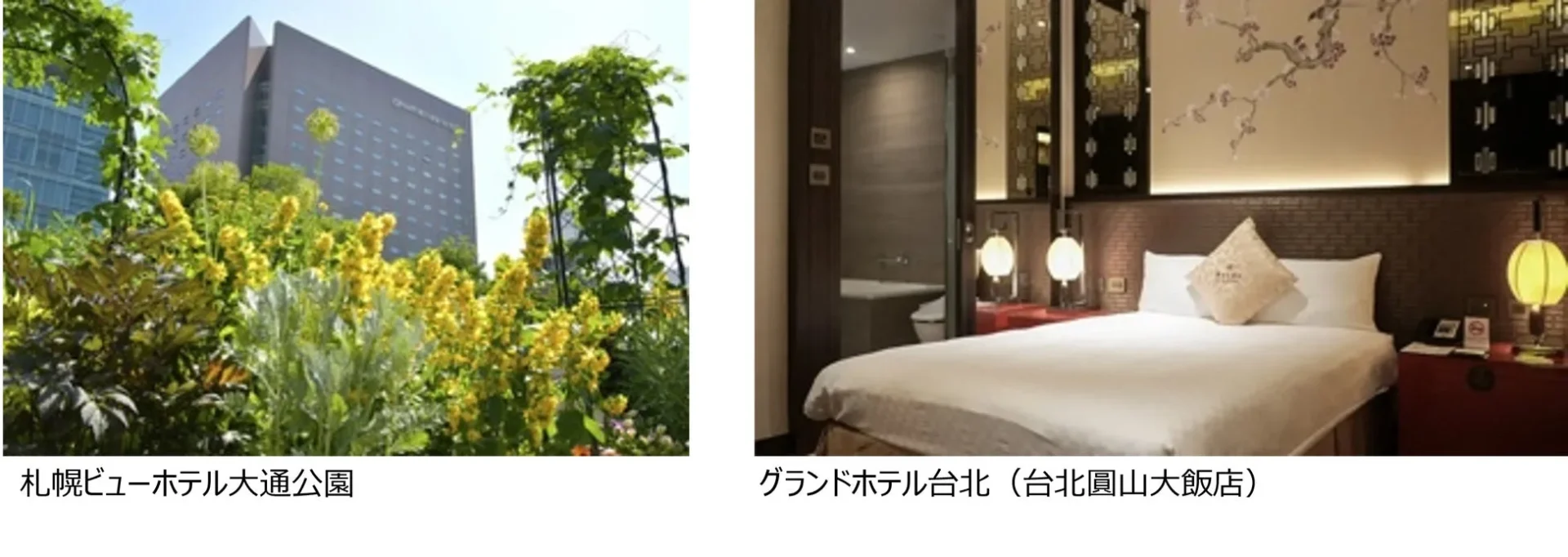 札幌ビューホテル大通公園とグランドホテル台北（台北圓山大飯店）のイメージ