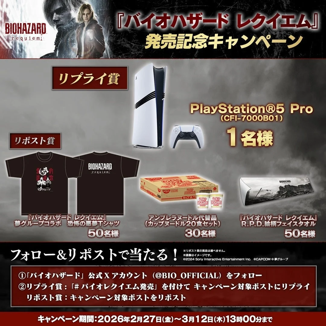 バイオハザードレクイエム発売記念キャンペーンの賞品一覧と応募方法