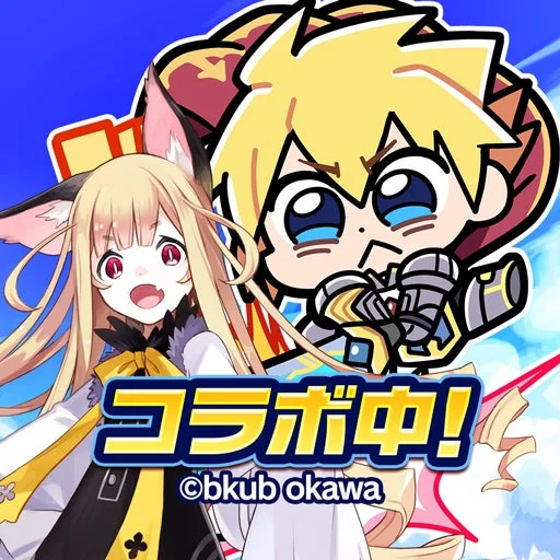 猫とドラゴン アプリアイコンと大川ぶくぶ氏のコラボキャラクター