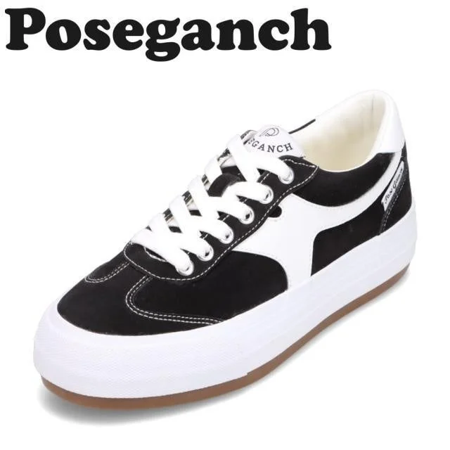 SHOE PLAZAで販売される黒と白のPoseganchスニーカー