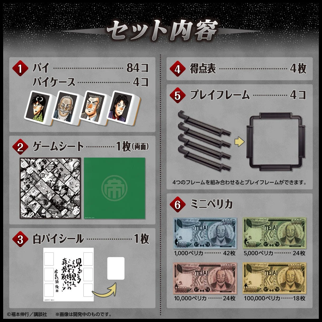 『大人ドンジャラ「逆転闘牌カイジ」』のセット内容一覧