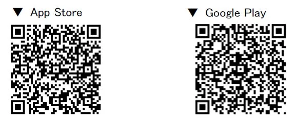 グローバルポイントWalletアプリのダウンロード用App StoreとGoogle Play QRコード