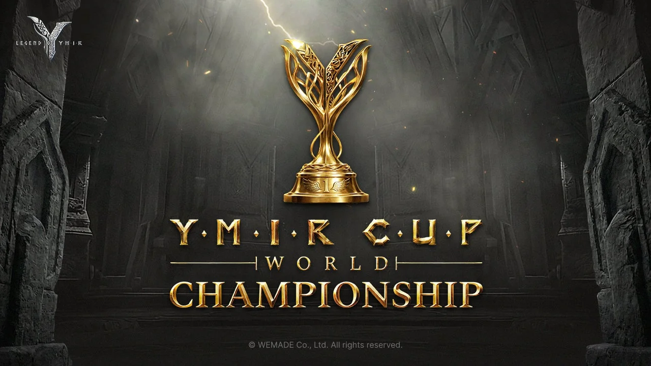 「レジェンドオブユミル」YMIRカップワールドチャンピオンシップのロゴとトロフィー