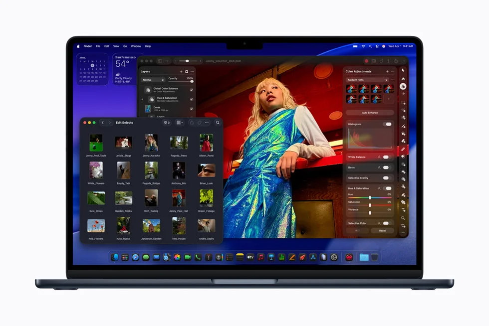 MacBook AirでPixelmator ProとFinderを使って写真を管理する画面