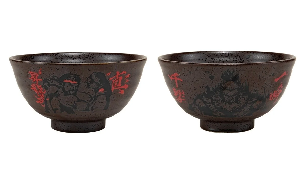 リュウと豪鬼の茶碗デザイン