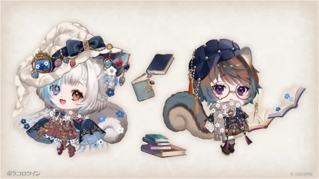 クノオさんコラボアイテムを着用したポケコロツインのアバター