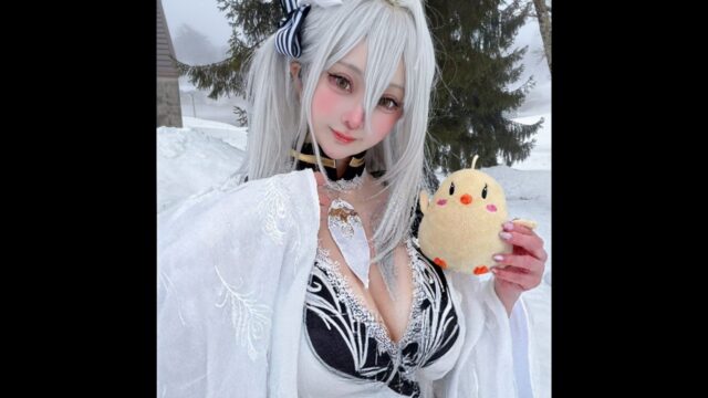 雪景色に映える白銀の美女！　とうか、『アズールレーン』白鳳の優雅なコスプレ写真を公開