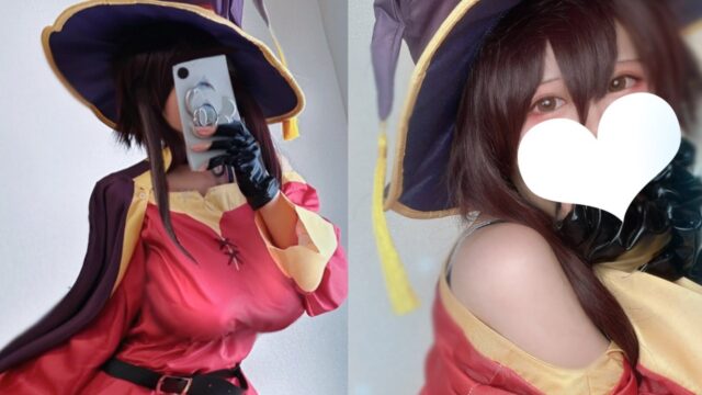 爆裂魔法より胸囲が爆裂！　まおうてゃん、『この素晴らしい世界に祝福を！』めぐみんの魔性的コスプレを披露