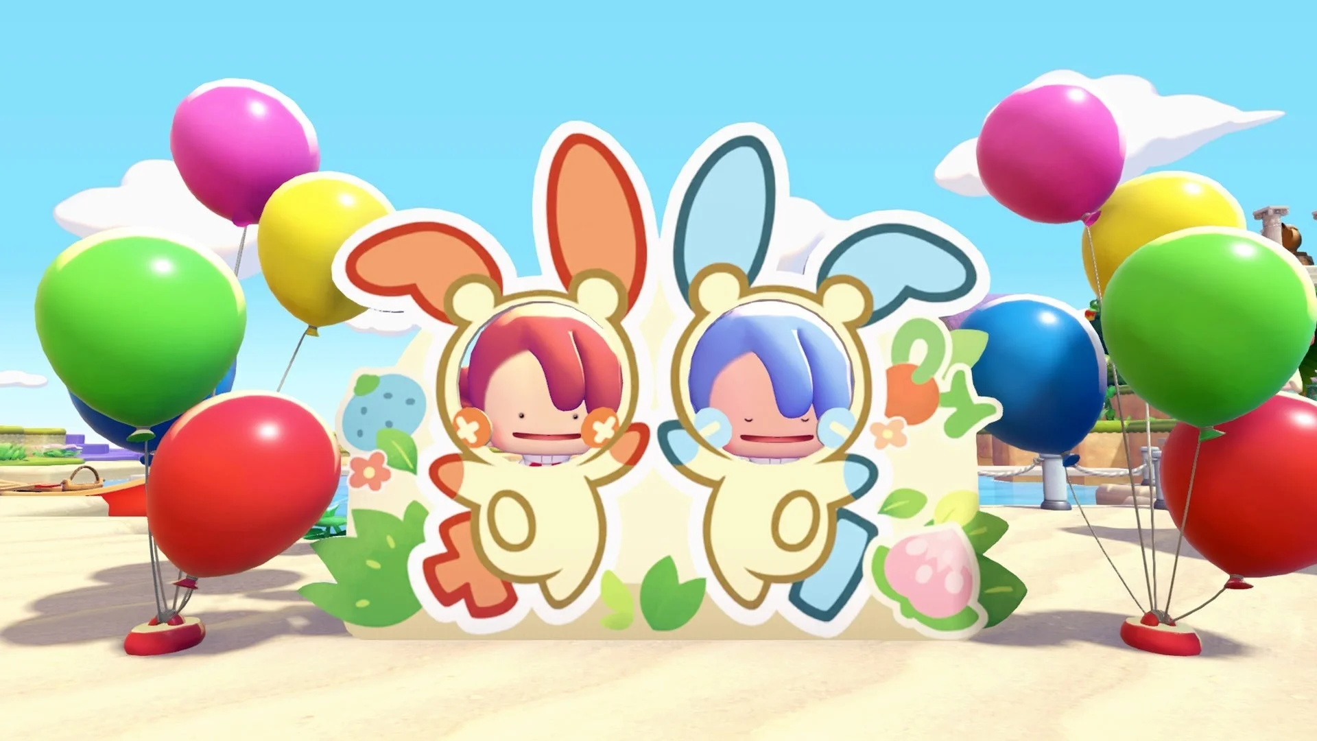 「ぽこ あ ポケモン」ゲーム画面：着ぐるみを着たキャラクター