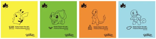 ポケモンデザインのロゴスオリジナルステッカー4種のデザイン