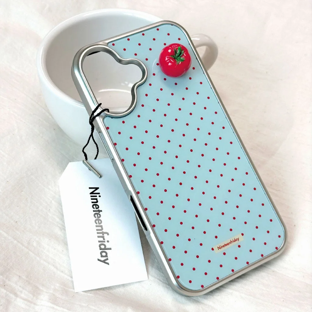 スカイブルーのぷっくりトマトiPhoneケース