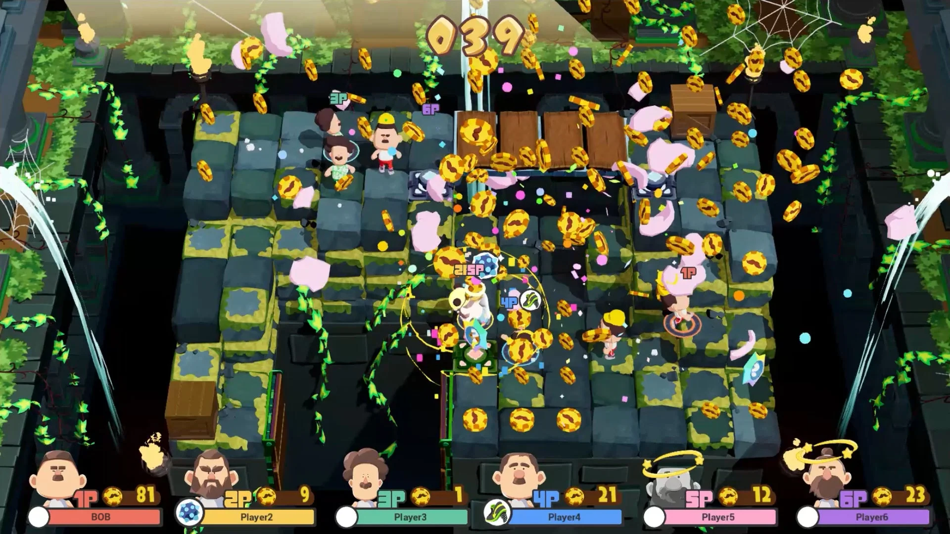 「ナイスミドルチップ」を集める「チップラッシュ」モードのゲーム画面