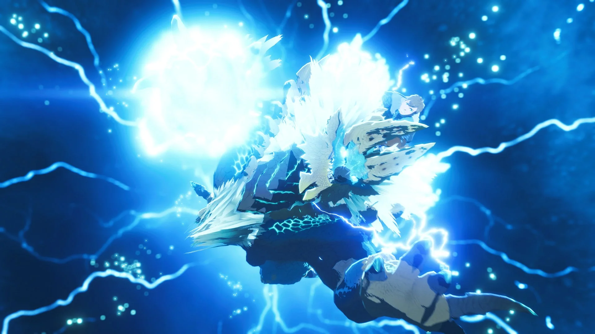 雷狼竜ジンオウガが超帯電状態で輝く戦闘シーン