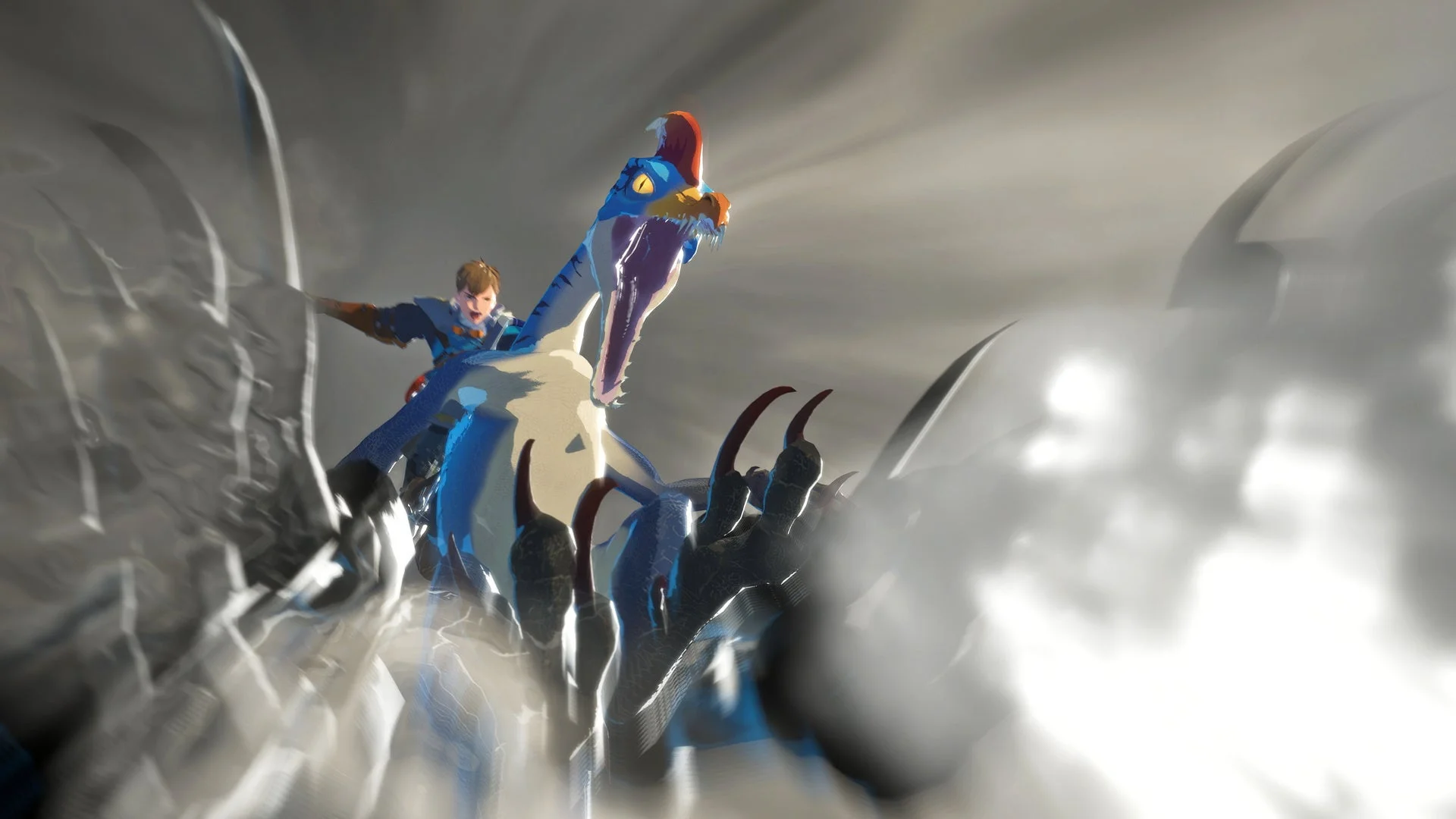 ドスランポスが群れを率いて突進する様子