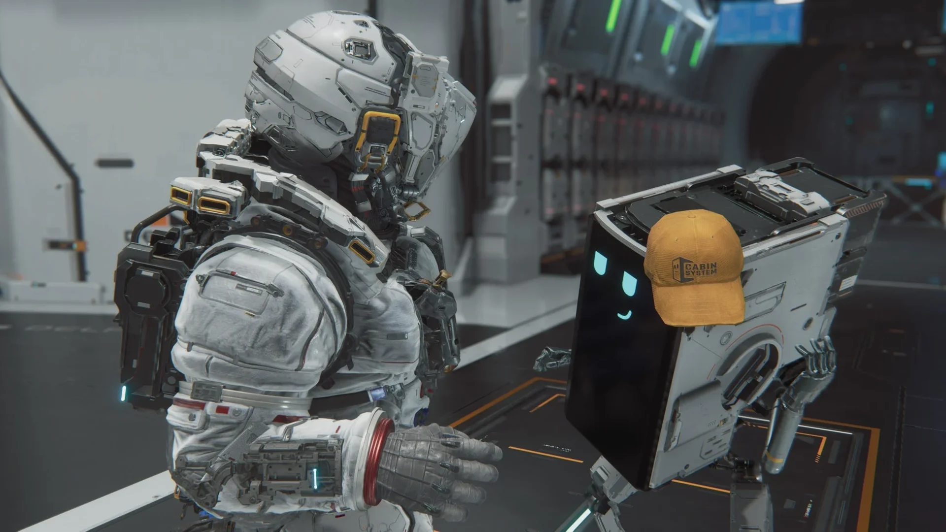 ヒューとキャビンが会話する様子