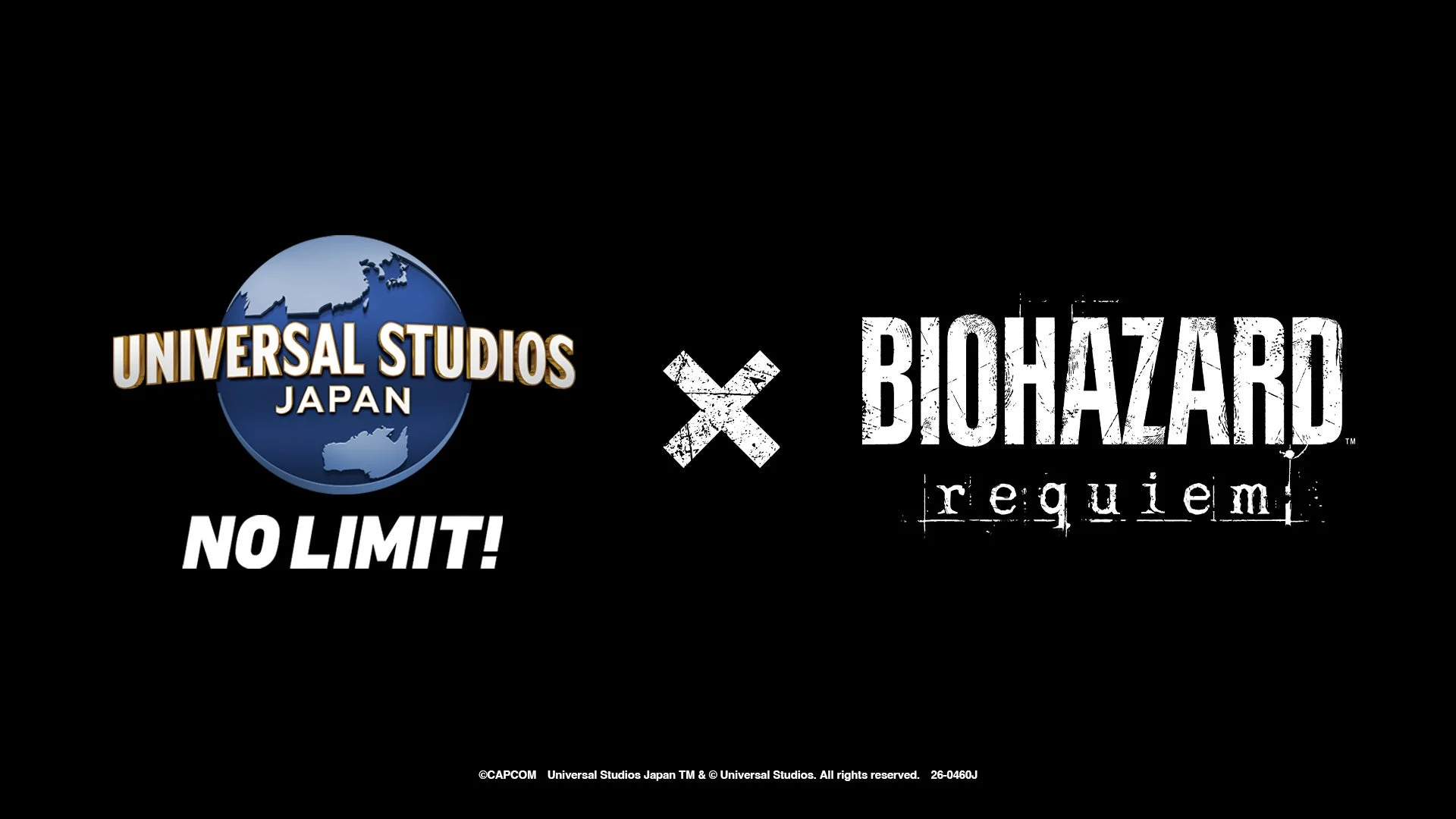 ユニバーサル・スタジオ・ジャパンとバイオハザード レクイエムのコラボロゴ