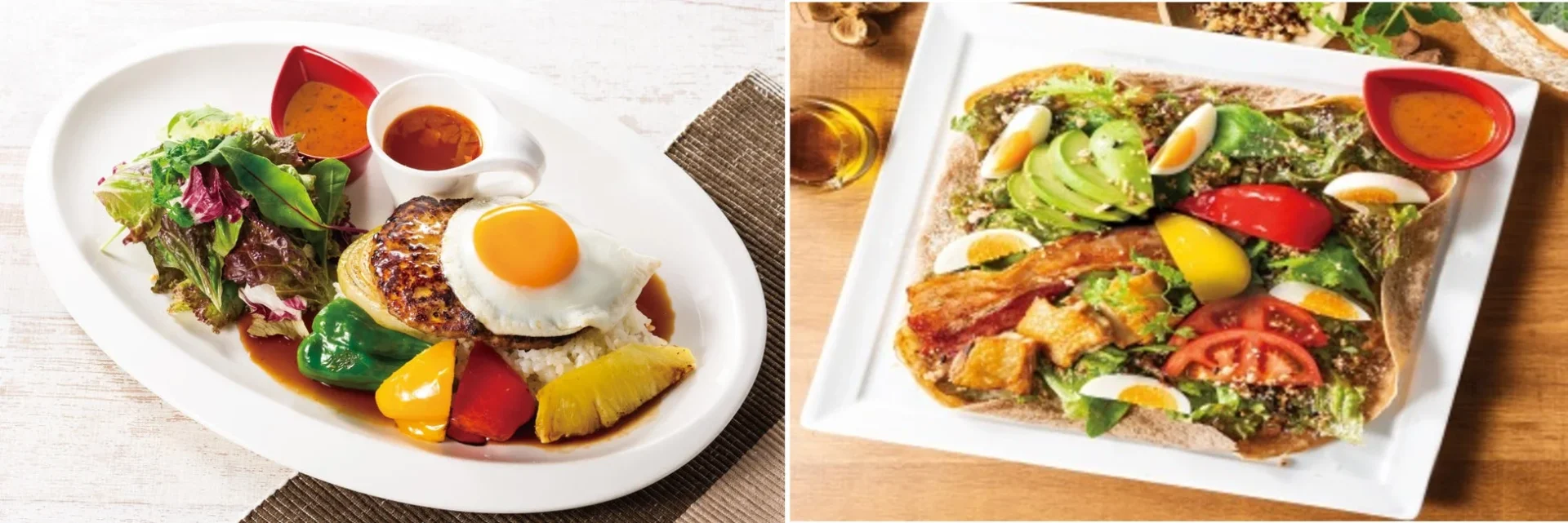 むさしの森珈琲のロコモコやヘルシープレートなど豊富なフードメニュー