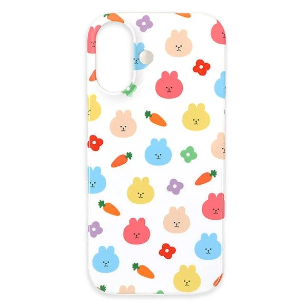 iPhone ハードカバーケース(グロス)のうさぎ柄デザイン